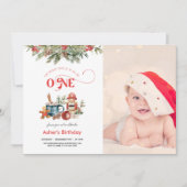Vakantie 1e verjaardag foto uitnodiging (Voorkant)