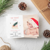 Vakantie 1e Verjaardag Meisje Fotouitnodiging Kaart