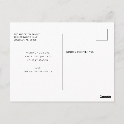 Vakantie 3 Foto's | Moderne feestdagen Briefkaart (Achterkant)