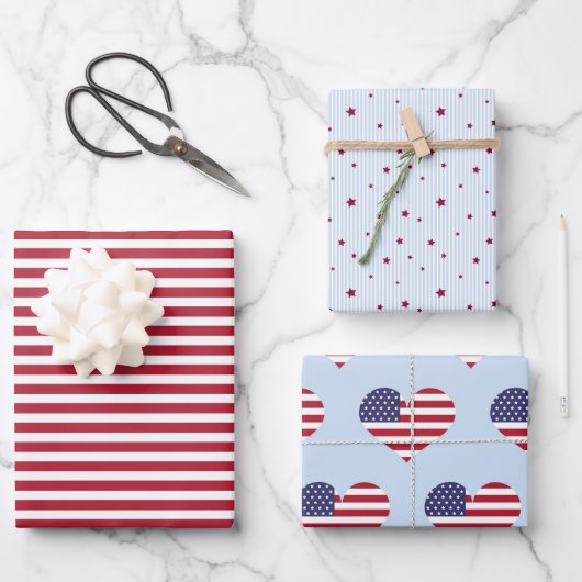Vakantie 4 juli inpakpapier (3 vellen) (Voorkant)