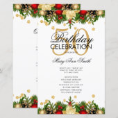 Vakantie 50e verjaardag Programma Gold met menu (Voorkant / Achterkant)