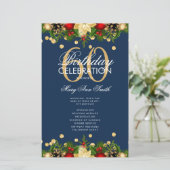 Vakantie 60e verjaardag Programma Gold Navy Menu (Staand voorkant)