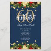 Vakantie 60e verjaardag Programma Gold Navy Menu (Voorkant)