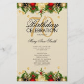 Vakantie 70e verjaardag Programma Gold met menu (Voorkant)