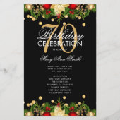 Vakantie 70e verjaardag Programma Gold met menu (Voorkant)