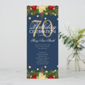 Vakantie 70e verjaardag Programma Gold Navy Menu (Staand voorkant)