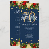 Vakantie 70e verjaardag Programma Gold Navy Menu (Voorkant / Achterkant)