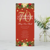 Vakantie 70e verjaardag Programma Gold Red Menu (Staand voorkant)