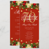 Vakantie 70e verjaardag Programma Gold Red Menu (Voorkant / Achterkant)