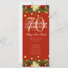 Vakantie 70e verjaardag Programma Gold Red Menu