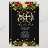 Vakantie 80e verjaardag Party Programma Goud w / M (Voorkant / Achterkant)