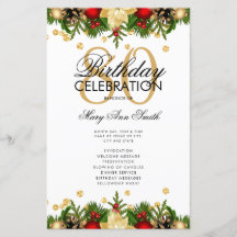 Vakantie 80e verjaardag Party Programma Goud w / M