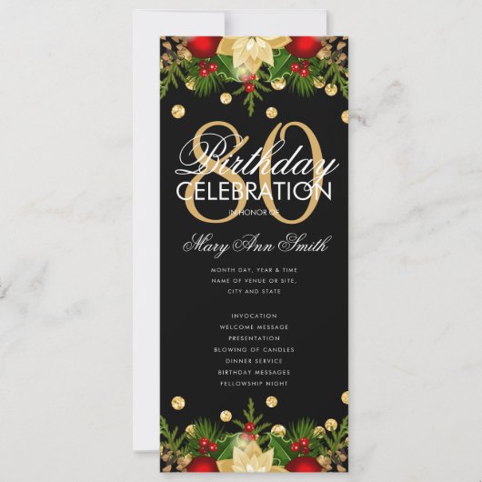 Vakantie 80e verjaardag Party Programma Goud w / M (Voorkant)