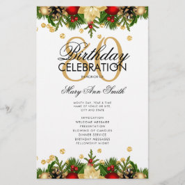 Vakantie 80e verjaardag Party Programma Goud w / M Flyer