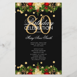 Vakantie 80e verjaardag Party Programma Goud w / M Flyer