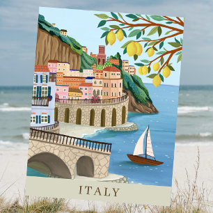 Vakantie aan de kust van Italië Art Keepsake Briefkaart