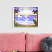 Vakantie aan het strand canvas afdruk (Insitu (Woonkamer))