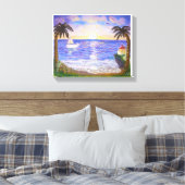 Vakantie aan het strand canvas afdruk (Insitu (Slaapkamer))