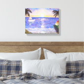 Vakantie aan het strand canvas afdruk (Insitu (Slaapkamer))
