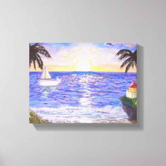 Vakantie aan het strand canvas afdruk (Voorkant)