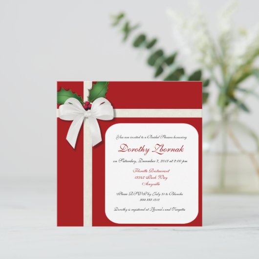 Vakantie Aangepaste bridal Shower Uitnodiging (Staand voorkant)