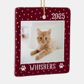 Vakantie aangepaste kattennaam bevestigen Jaar Afd Keramisch Ornament (Rechts)