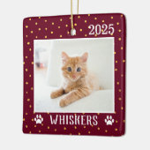 Vakantie aangepaste kattennaam bevestigen Jaar Afd Keramisch Ornament (Links)