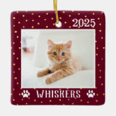 Vakantie aangepaste kattennaam bevestigen Jaar Afd Keramisch Ornament (Voorkant)