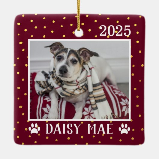 Vakantie aangepaste pagina's bevestigen Jaar Verf  Keramisch Ornament (Achterkant)