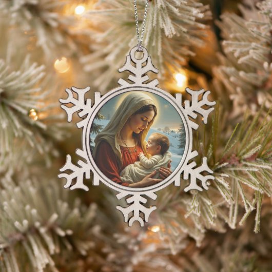 Vakantie accenten tin sneeuwvlok ornament (Boom)