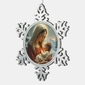 Vakantie accenten tin sneeuwvlok ornament (Rechts)