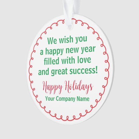 Vakantie Acryl Kerst Ornament  (voorkant)