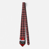 Vakantie Affenpinscher Hond Red Plaid Kerstmis Stropdas (Voorkant)