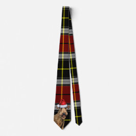 Vakantie Airedale Terrier Hond Red Plaid Kerstmis Stropdas