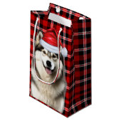 Vakantie Alaskan Malamute Dog Fun Plaid Kerstmis Klein Cadeauzakje (Voorkant Gekanteld)