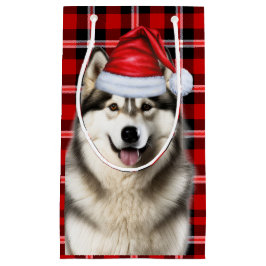 Vakantie Alaskan Malamute Dog Fun Plaid Kerstmis Klein Cadeauzakje