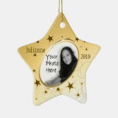 Vakantie All Star Foto / Goud Keramisch Ornament (Rechts)