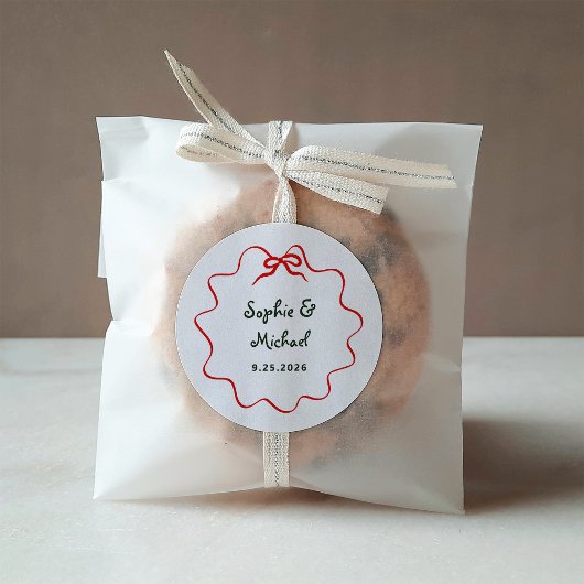 Vakantie Amour | Geïllustreerde Franse strik bruil Ronde Sticker