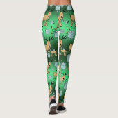 Vakantie Animal Tights, Schattigee groene kerst Leggings (Achterkant)