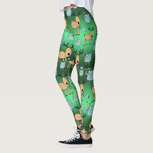 Vakantie Animal Tights, Schattigee groene kerst Leggings (Links)