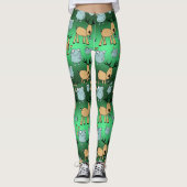 Vakantie Animal Tights, Schattigee groene kerst Leggings (Voorkant)