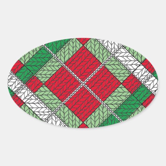 VAKANTIE ARGYLE BREI ovale Stickers (Voorkant)