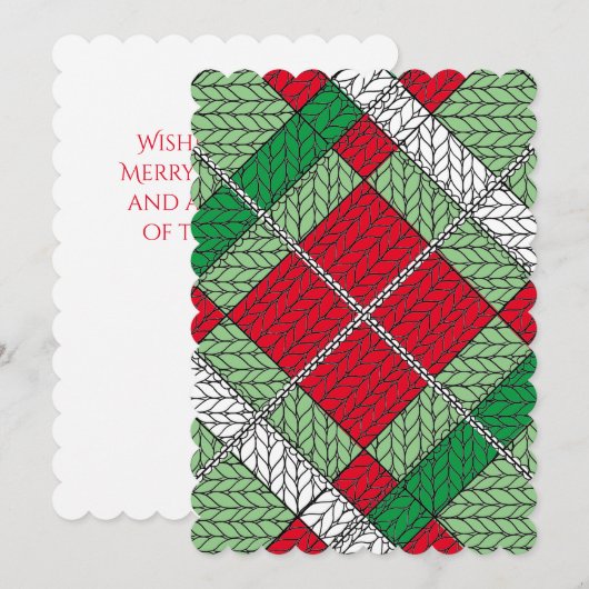 VAKANTIE ARGYLE KNIT 5x7 Flat Christmas Kaart (Voorkant / Achterkant)