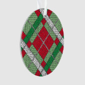VAKANTIE ARGYLE KNIT Acryl Circle Ornament (voorkant)
