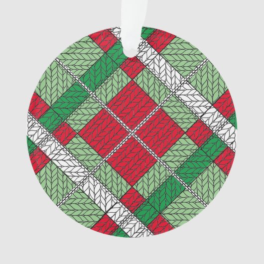 VAKANTIE ARGYLE KNIT Acryl Circle Ornament (voorkant)