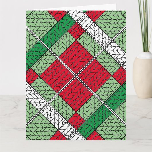 VAKANTIE ARGYLE KNIT Grote Kerst Kaart (Voorkant)