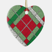 VAKANTIE ARGYLE KNIT Keramisch Hart Ornament (Rechts)