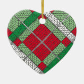 VAKANTIE ARGYLE KNIT Keramisch Hart Ornament (Voorkant)
