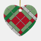 VAKANTIE ARGYLE KNIT Keramisch Hart Ornament (Achterkant)