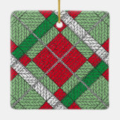 VAKANTIE ARGYLE KNIT Keramisch Vierkant Ornament (Achterkant)